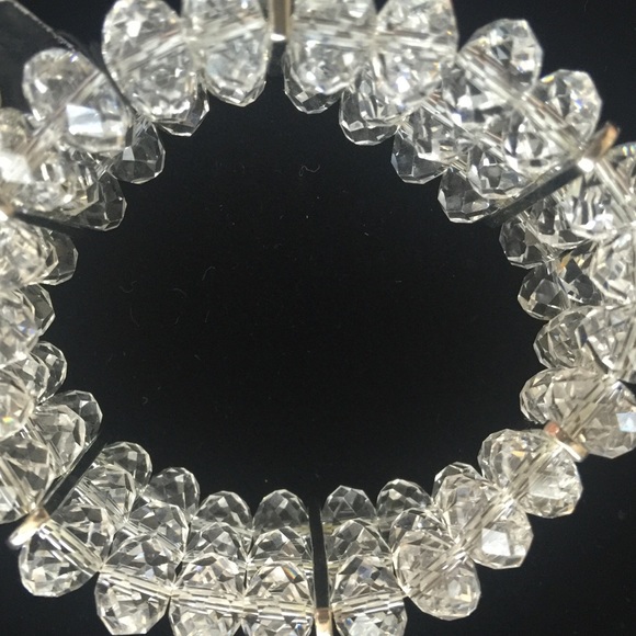 Silver & Clear faceted stretch bracelet - Picture 2 of 2